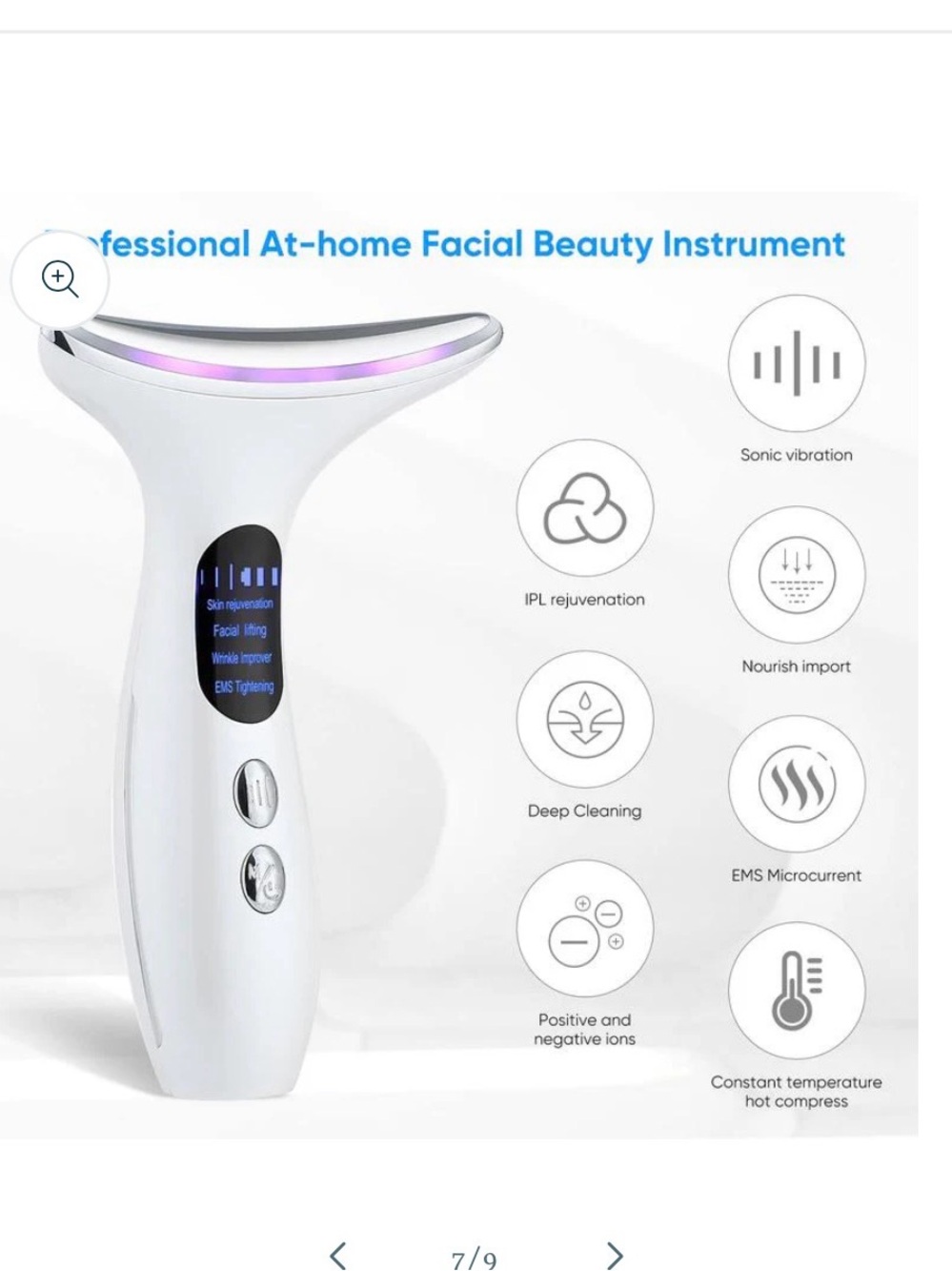 Plavogue 4-in-1 Anti-Aging Face and Neck Massager with Red Light Therapy